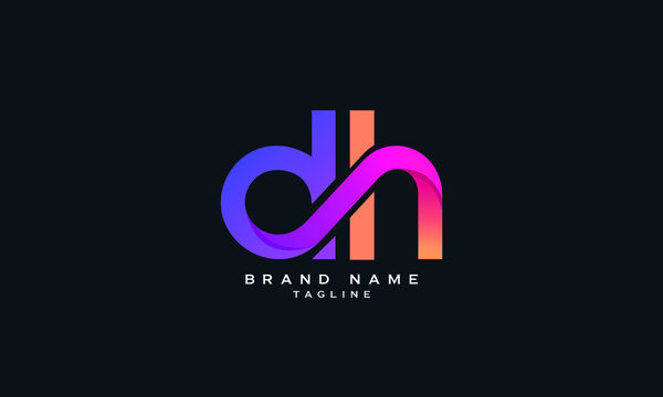 DH, HD, Abstract initial monogram letter alphabet logo design