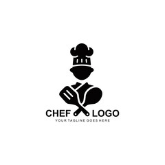 Chef logo simple flat icon vector illustration