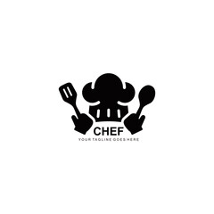 Chef logo simple flat icon vector illustration