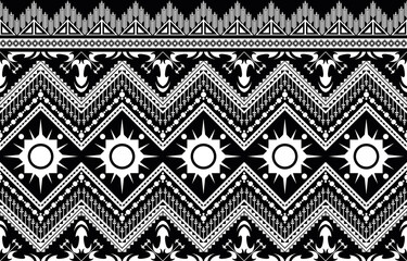 black and white ethnic seamless pattern