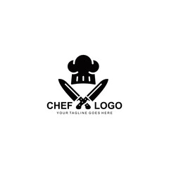 Chef logo simple flat icon vector illustration