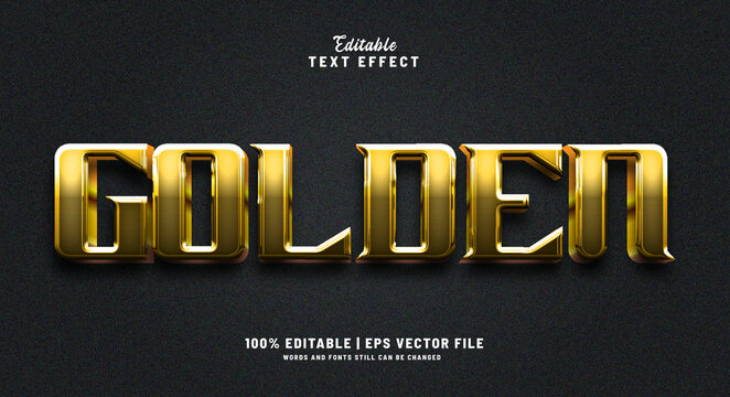 Golden editable text effect style 