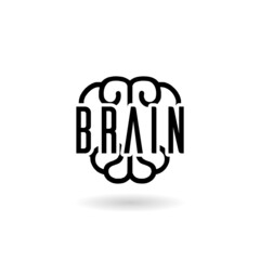 Brain word icon isolated on white background