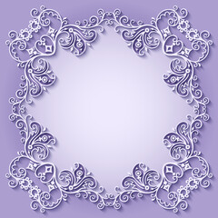 Abstract vector ornamental nature vintage frame.