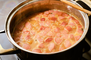 Cooking czech burtgulas soup