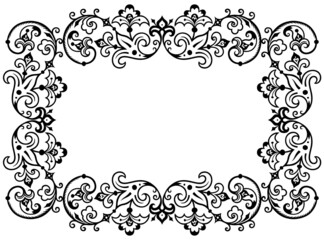 Floral hand drawn vector vintage border.