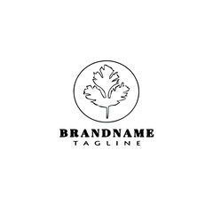 cilantro logo cartoon icon design black isolated illustration