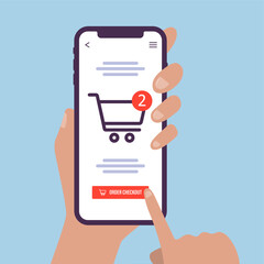 online order from your phone. Vector illustration