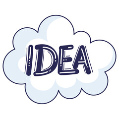 idea lettering in cloud