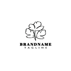 cilantro logo cartoon icon design template black isolated hand drawn illustration