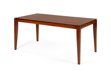 Single dining table isolated on white background