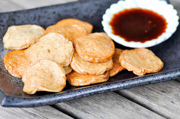 fried sausage ,fried pork sausage or Thai sausage