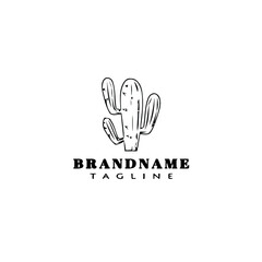 cactus logo design template icon black isolated vector illustration