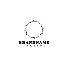 circle frame logo cartoon icon design template black isolated vector illustration
