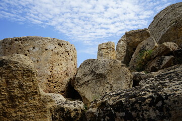 Fototapeta na wymiar Selinunte Archeological park temple ruins, Trapani, Sicily, Italy