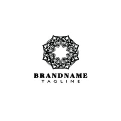 islamic ornament logo cartoon icon design template black isolated illustration