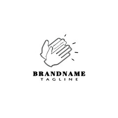 clapping hands logo cartoon icon design template black isolated vector