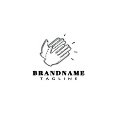 clapping hands logo cartoon icon design template black isolated vector illustration