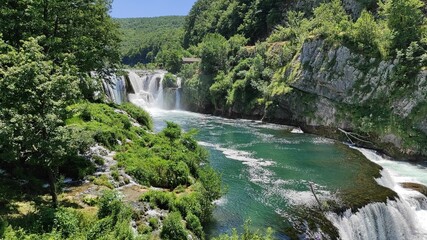 Fototapeta na wymiar Strbacki buk waterfall on the river Una, Bosnia and Herzegovina.