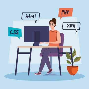 worker woman of developer web