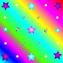 Obraz na płótnie Canvas Rainbow Stars Rainbow Beauty Paints Background Birthday