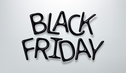 Black Friday sale 3D realistic vector lettering illustration