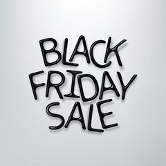 Black Friday sale 3D realistic vector lettering illustration