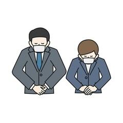 マスクを着用したビジネスパーソン