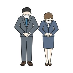 マスクを着用したビジネスパーソン