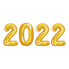 number 2022 of golden color