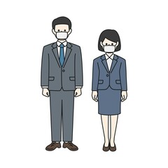 マスクを着用したビジネスパーソン