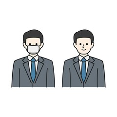 マスクを着用したビジネスパーソン