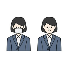 マスクを着用したビジネスパーソン