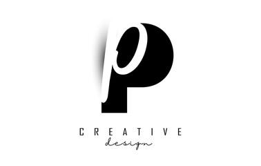 Obraz premium Letters Pp Logo with a minimalist design. Letters P and p with geometric and handwritten typography.