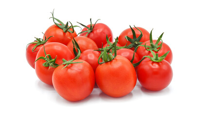 Whole fresh tomato isolated on white background