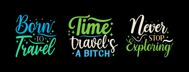 Adventure or travel lettering typography bundle design.