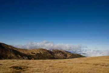 clouds and fog in the mountains
