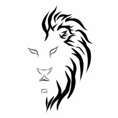 lion head vector logo design.