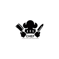 Chef logo simple flat icon vector illustration