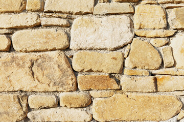 Wall surface made of decorative stone. Construction and repair. Background. Space for text.