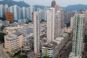 Fototapeta na wymiar Aerial view of Hong Kong city