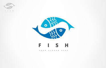 Fish logo. Underwater animals vector.