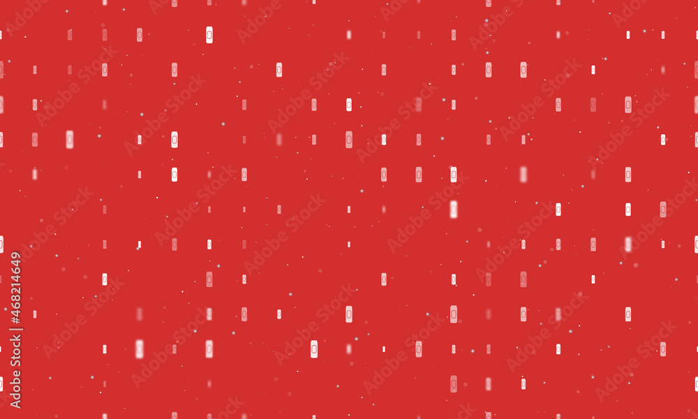 Poster seamless background pattern of evenly spaced white beer can symbols of different sizes and opacity. 