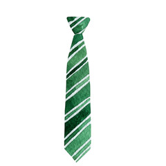 Watercolor green tie, school uniform