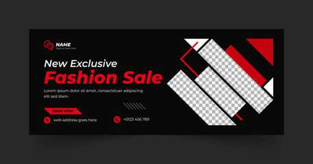 Fashion sale social media cover and web banner design template
