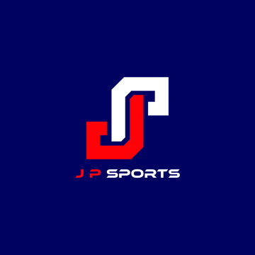 J P Letter Sports Club Team Gym Power Typography Logo Icon