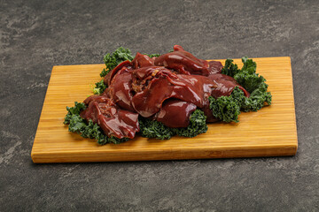 Raw chicken liver for cooking