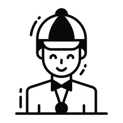 salesman icon, single avatar vector illustration