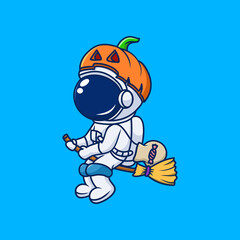 Cute Astronaut Design wearing wizard costume