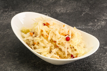 Sauerkraut with cranberry in the bowl